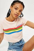 Topshop 'love Struck' Slogan Rainbow T-shirt