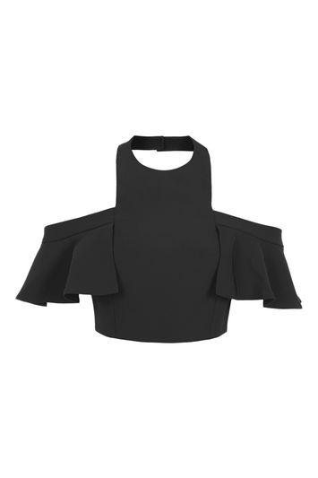 Topshop Frill Halter Bardot Top