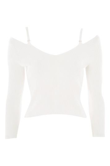 Topshop Strap Detail Knitted Top