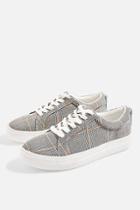 Topshop Chloe Check Lace Up Trainers