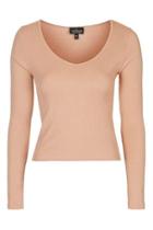 Topshop Tall Long Sleeved V-neck Top