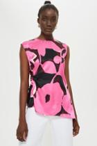 Topshop *floral Cut Out Top By Boutique