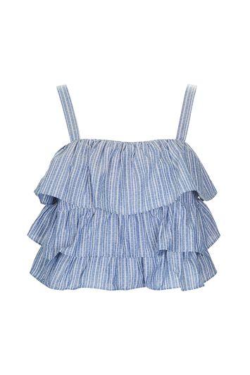 Topshop Ruffle Broderie Sun Top