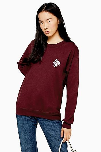 Topshop Half Sun And Half Moon Sweatshirt