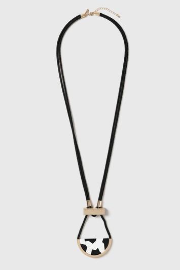 Topshop Cow Print Perspex Long Rope Necklace