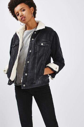 Topshop Moto Denim Western Oversized Jacket