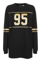 Topshop Glitter 95 Long Sleeved Top