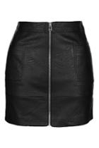 Topshop Tall Pu Zippy Skirt