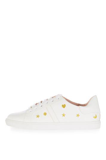 Topshop Charm Embroidered Trainers