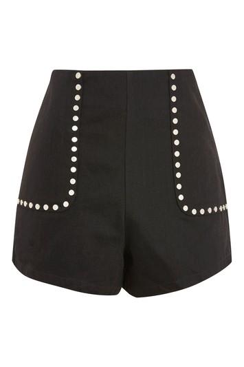 Topshop *outlaw Black Denim Shorts By Wyldr