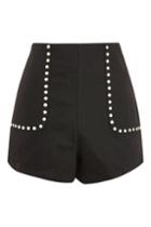 Topshop *outlaw Black Denim Shorts By Wyldr