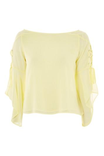 Topshop Eyelet Lace Up Blouse