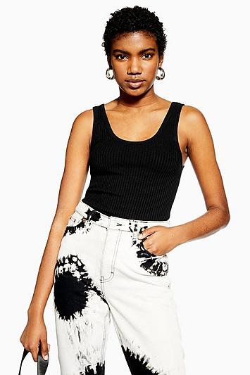 Topshop Tall Ribbed Racer Tank