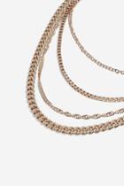 Topshop *mixed Chain Multirow Necklace