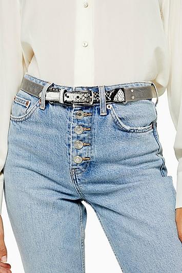 Topshop Silver Snake Mesh Belt