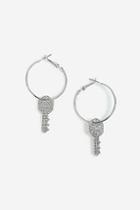 Topshop *key Drop Hoop Earrings