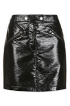 Topshop Black Vinyl Mini Skirt