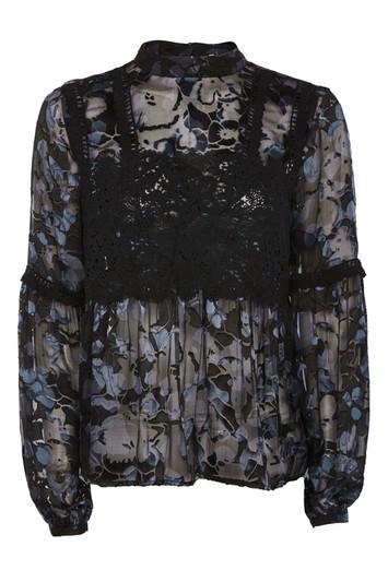 Topshop Burnout Lace Poet Blouse
