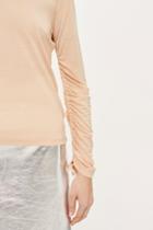 Topshop Ruched Tie Sleeve T-shirt By Boutique
