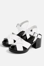 Topshop Danna White Two Part Sandals