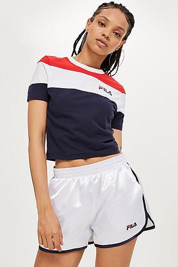 Topshop Satin Fashion Shorts By Fila