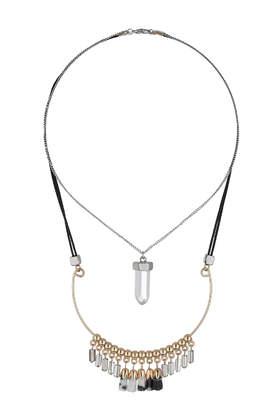 Topshop Semi-precious Shard Multi Row Necklace
