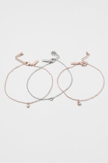 Topshop Heart And Star Fine Anklet
