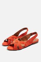 Topshop Orchid Red Peep Toe Sling Back Shoes