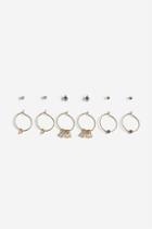 Topshop *gold Stud And Charm Hoops