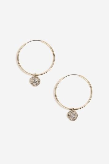 Topshop Disc Drop Hoop Earrings