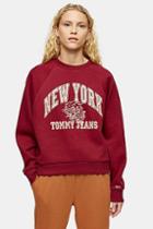 Tommy Hilfiger Logo Raglan Sweatshirt By Tommy Jeans