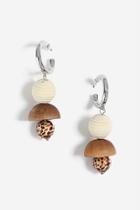 Topshop Mixed Wood Bead Earrings