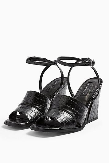 Topshop Saffron Crocodile Print Chunky Sandals