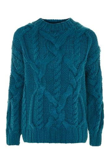 Topshop Hand Knit Cable Sweater