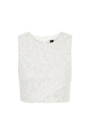 Topshop Floral Airtex Crop