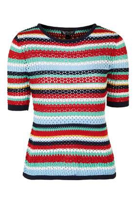 Topshop Multi-colour Crochet Tee