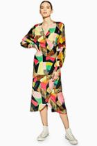 Topshop *silk Patchwork Dress By Boutique