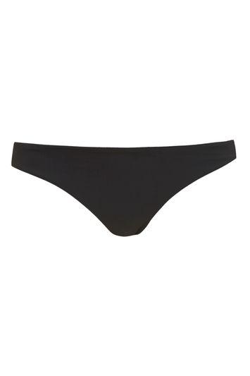 Topshop Clean Black Bagged Bikini Bottoms
