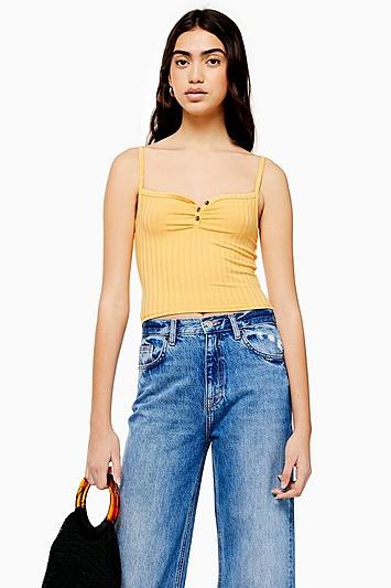 Topshop Buttermilk Button Camisole Top