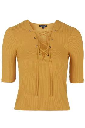 Topshop Half-sleeve Tie Top