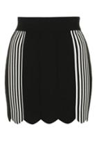 Topshop Stripe Scallop Skirt