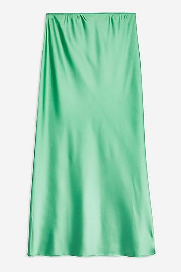 Topshop Tall Satin Bias Skirt