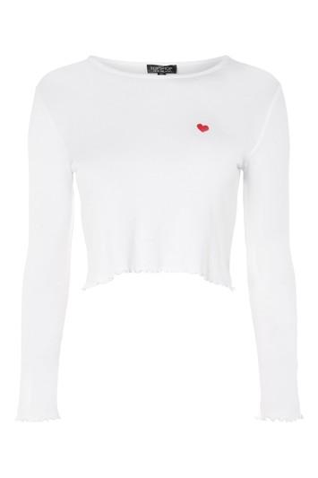 Topshop Petite Heart Lettuce T-shirt