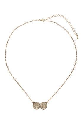 Topshop Double Engraved Coin Necklace