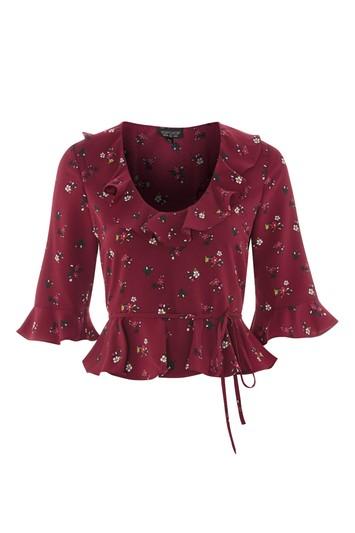 Topshop Tall Ditsy Print Blouse