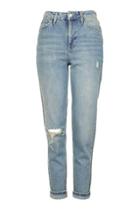 Topshop Moto Bleach Ripped Mom Jeans
