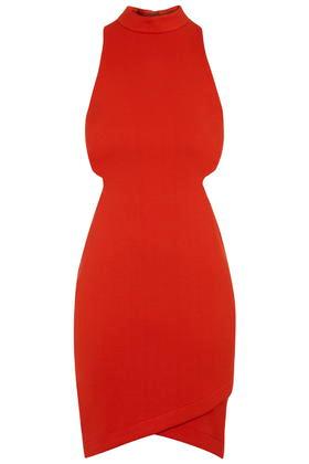 Topshop High Neck Cut-out Mini Dress