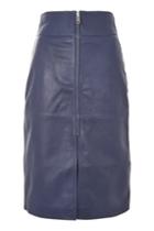 Topshop Zip Front Leather Skirt