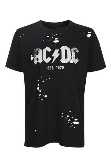 Topshop Tall Ac/dc Motif Nibble Tee