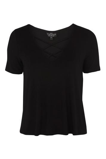 Topshop Petite Cross Front Swing T-shirt